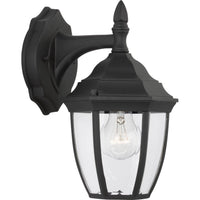 Bakersville Curve Outdoor Wall Lantern — 6.5 Inch, Black with Clear Beveled Glass