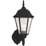Bakersville Curve Outdoor Wall Lantern — 7.75 Inch, Black with Clear Beveled Glass