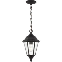 Bakersville Flat Outdoor Pendant — Black with Clear Beveled Glass