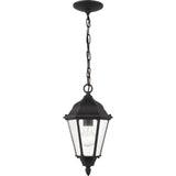 Bakersville Flat Outdoor Pendant — Black with Clear Beveled Glass