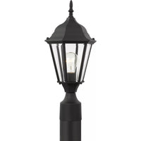 Bakersville Flat Post Lantern — Black with Clear Beveled Glass