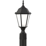 Bakersville Flat Post Lantern — Black with Satin Etched Glass