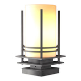 Banded Pier Mount Outdoor Post Lantern in Coastal Burnished Steel by Hubbardton Forge