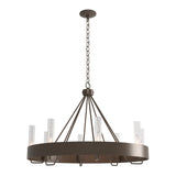 Banded Ring Chandelier in Bronze, Clear Glass by Hubbardton Forge