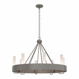 Banded Ring Chandelier in Dark Smoke, Frosted Glass by Hubbardton Forge