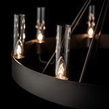 Banded Ring Chandelier detail in Dark Smoke, Clear Glass, by Hubbardton Forge