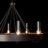 Banded Ring Chandelier detail in Dark Smoke, Clear Glass, by Hubbardton Forge
