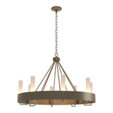 Banded Ring Chandelier in Soft Gold, Frosted Glass by Hubbardton Forge