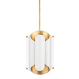 Banks Pendant - Gold Leaf with White by Hudson Valley