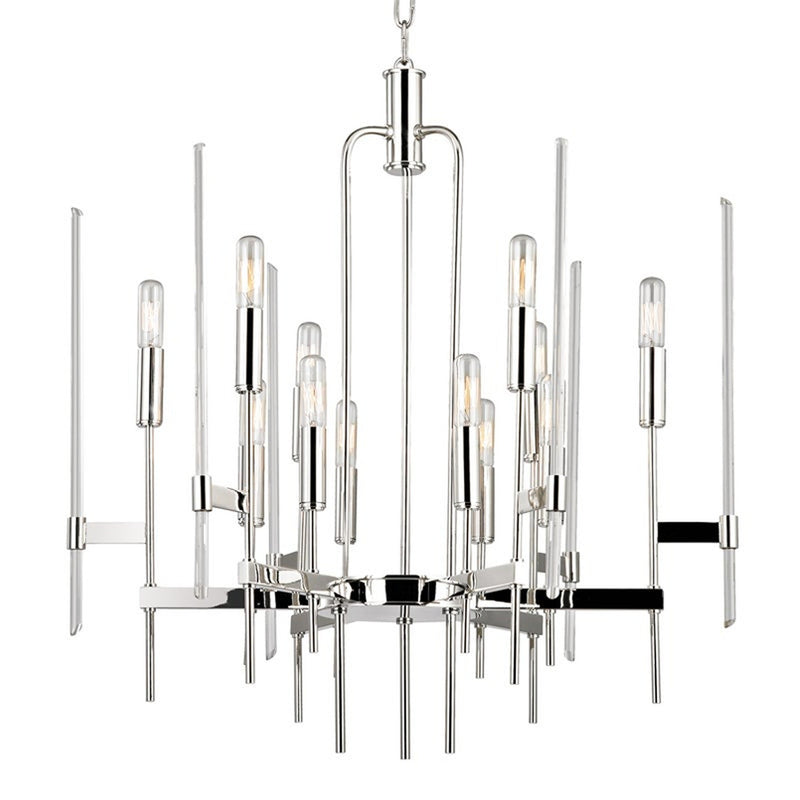 Bari Chandelier - 12-Light - Polished Nickel by Hudson Valley