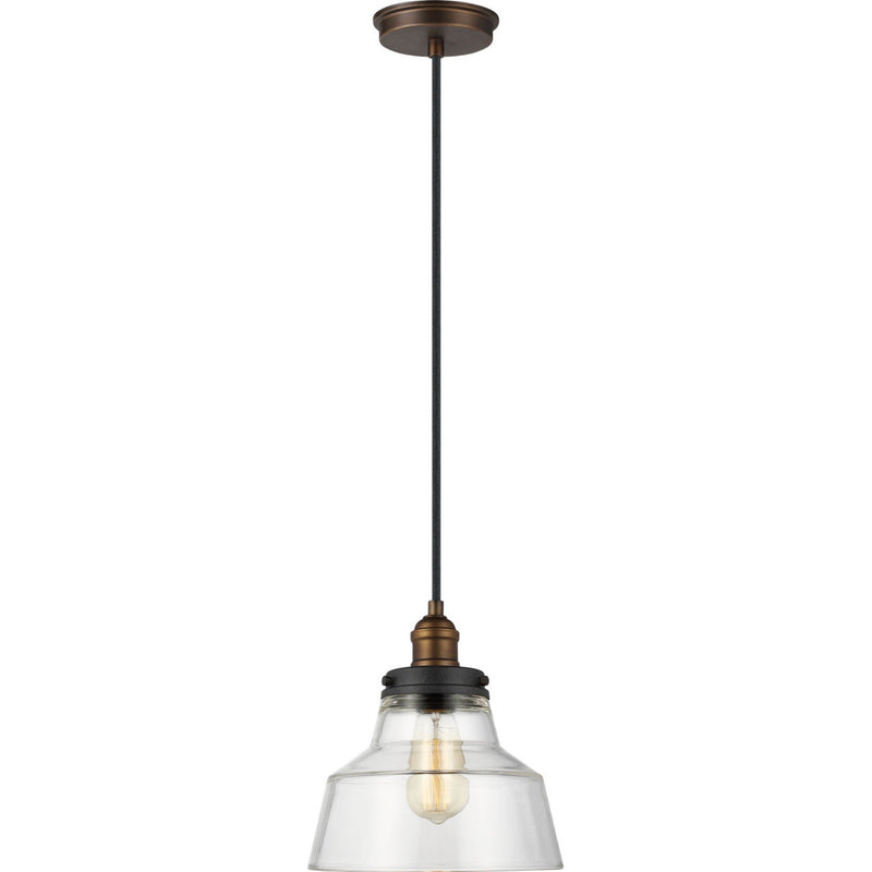 Baskin Chimney Pendant — 10", Painted Aged Brass / Dark Weathered Zinc