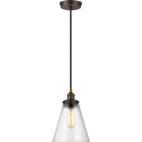 Baskin Cone Pendant — 8 1/2", Painted Aged Brass / Dark Weathered Zinc