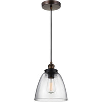Baskin Dome Pendant — 9", Painted Aged Brass / Dark Weathered Zinc