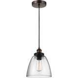 Baskin Dome Pendant — 9", Painted Aged Brass / Dark Weathered Zinc