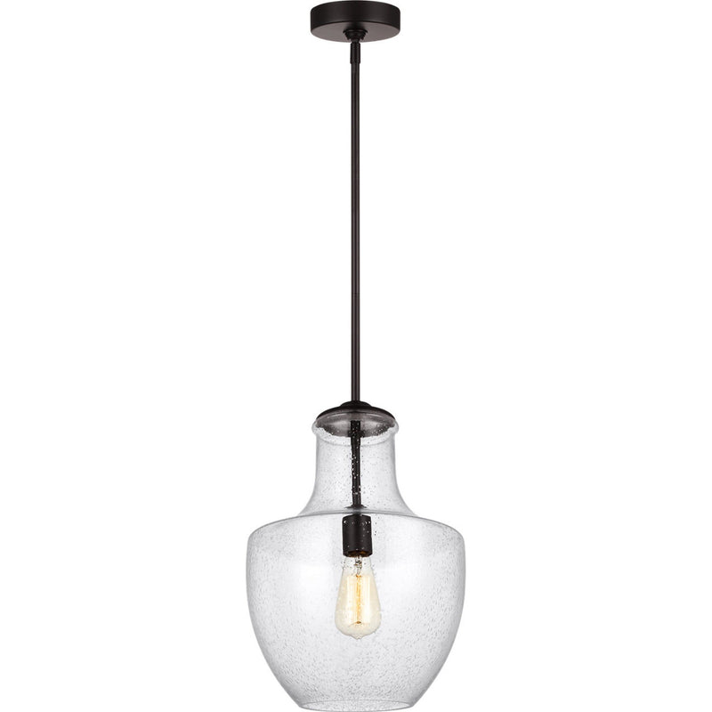 Baylor Pendant — 12", Clear Seeded, Oil Rubbed Bronze