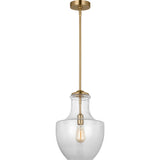 Baylor Pendant — 12", Clear Seeded, Satin Brass
