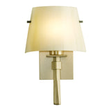 Beacon Hall Half Cone Glass Wall Sconce, shown in Soft Gold, Ivory Art Glass, by Hubbardton Forge