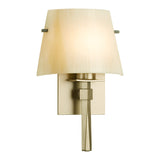 Beacon Hall Half Cone Glass Wall Sconce, shown in Soft Gold, Ivory Art Glass, by Hubbardton Forge