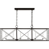 Beatrix Linear Lantern Chandelier — 46", Aged Iron