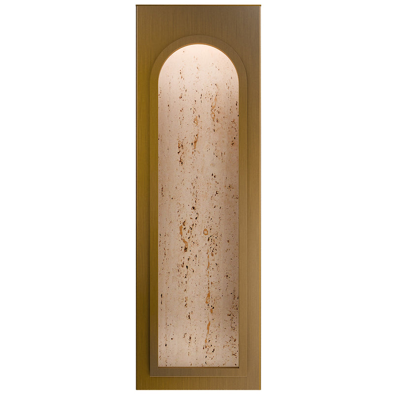 Beige Travertine-Aged Brass Cadey Wall Sconce by Modern Forms