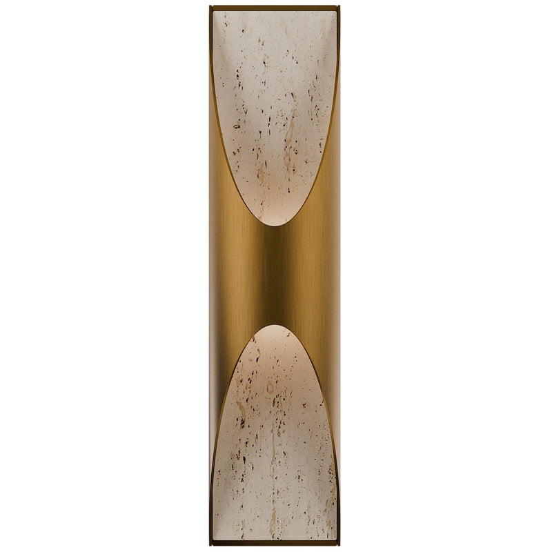 Beige Travertine-Aged Brass Kastlerock 4CCT Wall Sconce by Modern Forms