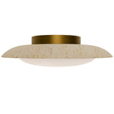 Beige Travertine-Aged Brass Saturno Flush Mount by Modern Forms