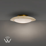 Beige Travertine-Aged Brass Saturno Flush Mount by Modern Forms