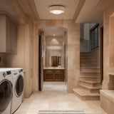 Beige Travertine-Aged Brass Tane 4CCT Flush Mount by Modern Forms in Bathroom