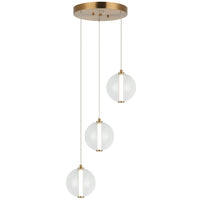 Belange 3 Light Suspension Aged Gold Brass By Matteo