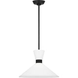 Belcarra Pendant — 15", Etched White, Midnight Black