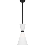 Belcarra Pendant — 8", Etched White, Midnight Black