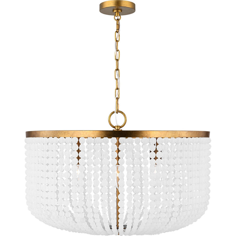 Bellecour Chandelier — 16 3/4", Heavily Frosted, Vintage Gild