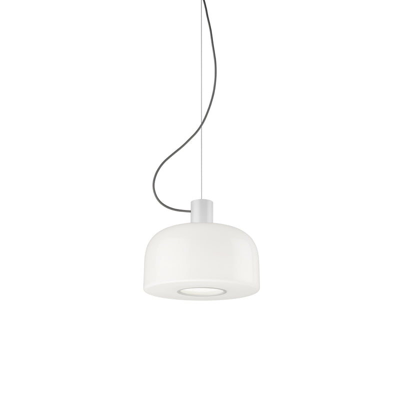 Bellhop Glass Pendant Light Small White by Flos