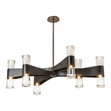 Bellis 6-Arm 12-Light Oval Chandelier, shown in Dark Smoke, by Hubbardton Forge