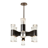 Bellis 6-Arm 12-Light Oval Chandelier, shown in Dark Smoke, by Hubbardton Forge