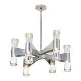 Bellis 6-Arm 12-Light Round Chandelier, shown in Sterling, by Hubbardton Forge