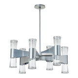 Bellis 6-Arm 12-Light Round Chandelier, shown in Sterling, by Hubbardton Forge