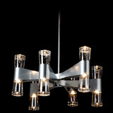 Bellis 6-Arm 12-Light Round Chandelier detail in Sterling, by Hubbardton Forge