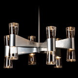 Bellis 6-Arm 12-Light Round Chandelier detail in Sterling, by Hubbardton Forge