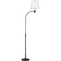 Belmont Task Floor Lamp — 18 7/8", White Linen, Aged Iron