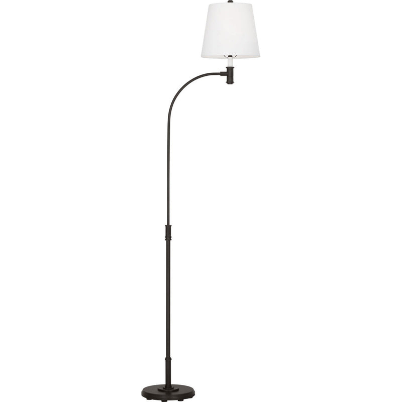 Belmont Task Floor Lamp — 18 7/8", White Linen, Aged Iron