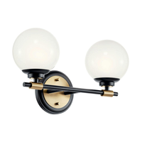 Benno Vanity Light 2 Lights Black Champange Bronze By Kichler