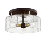 Bergamot Station Semi Flush - Large - Bronze with Brushed Brass by Troy Lighting
