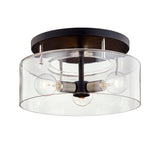 Bergamot Station Semi Flush - Large - Texture Black with Polished Nickel by Troy Lighting