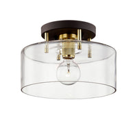 Bergamot Station Semi Flush - Small - Bronze with Brushed Brass by Troy Lighting