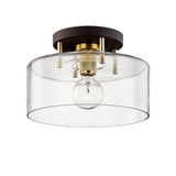 Bergamot Station Semi Flush - Small - Bronze with Brushed Brass by Troy Lighting