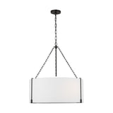 Bergen Shade Pendant — 28 1/4", White Linen, Aged Iron