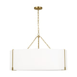Bergen Shade Pendant — 36 1/4", White Linen, Burnished Brass