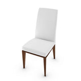 BESS CHAIR CS1294 BY CALLIGARIS, SEAT COLORS: OPTIC WHITE SOFT LEATHER, FRAME: WALNUT BEECH, | CASA DI LUCE LIGHTING