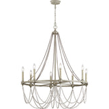 Beverly Chandelier — 36", French Washed Oak / Distressed White Wood